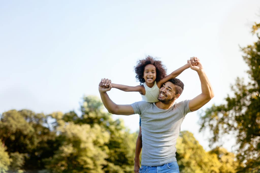 happy dad with daughter