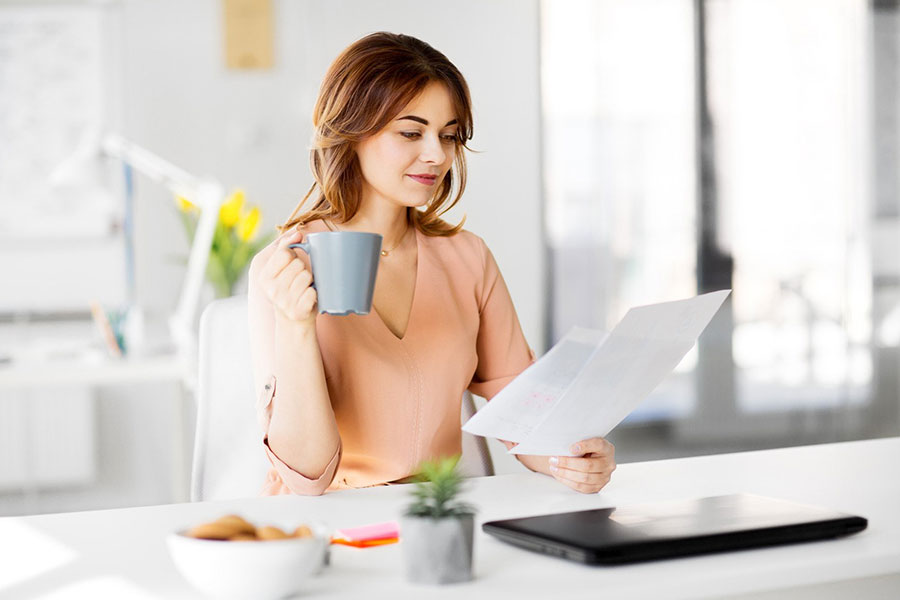 woman viewing her credit report