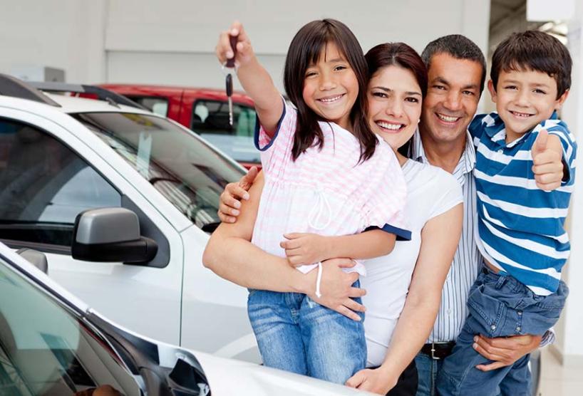 family buying a car