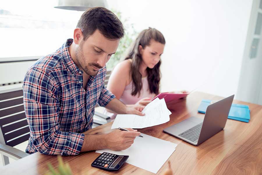 couple managing finances