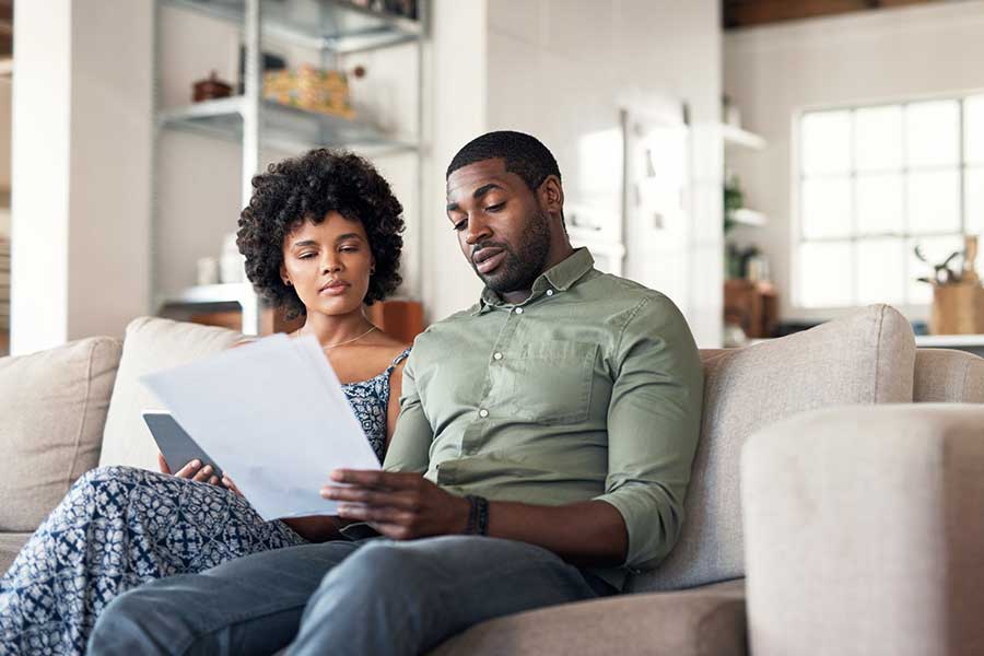 couple reviewing documents